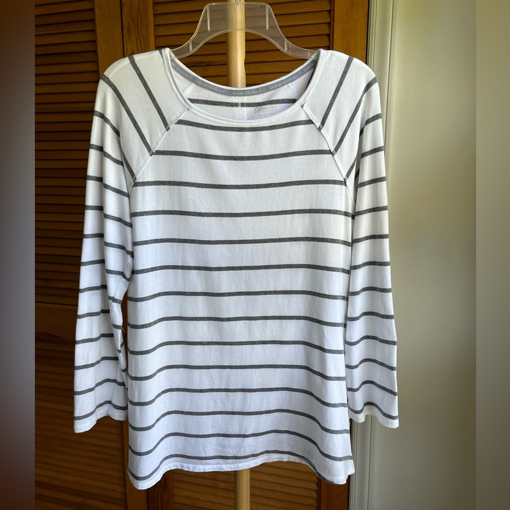 Calvin Klein Performance Gray and White Tee